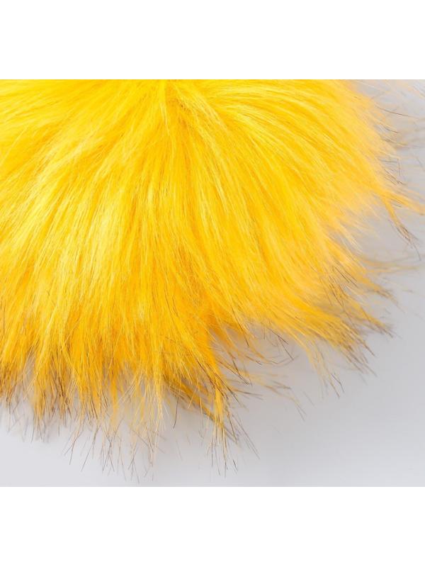 Помпон искусственный мех песец 14 см (36-Горчица)