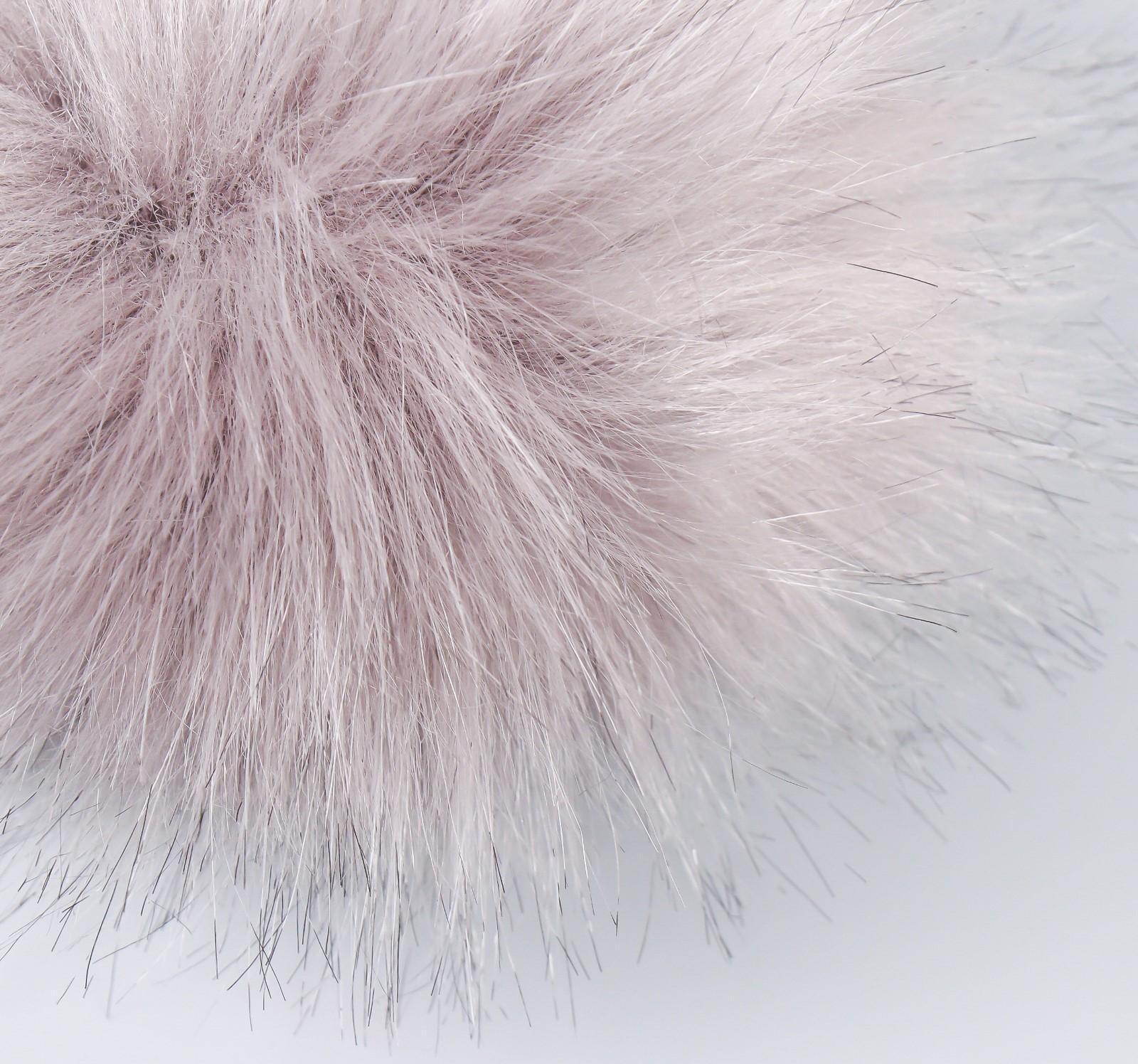 Помпон искусственный мех песец 14 см (21-Темно-серый)