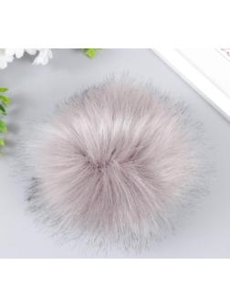 Помпон искусственный мех песец 14 см (21-Темно-серый)