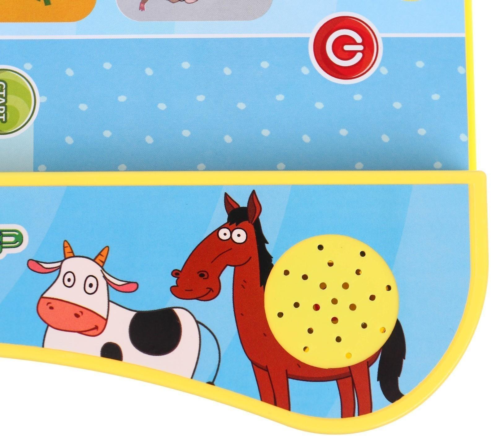 Музыкальная игрушка обучающая «Умная книга», с интерактивной ручкой, звук, свет СИНИЙ ТРАКТОР