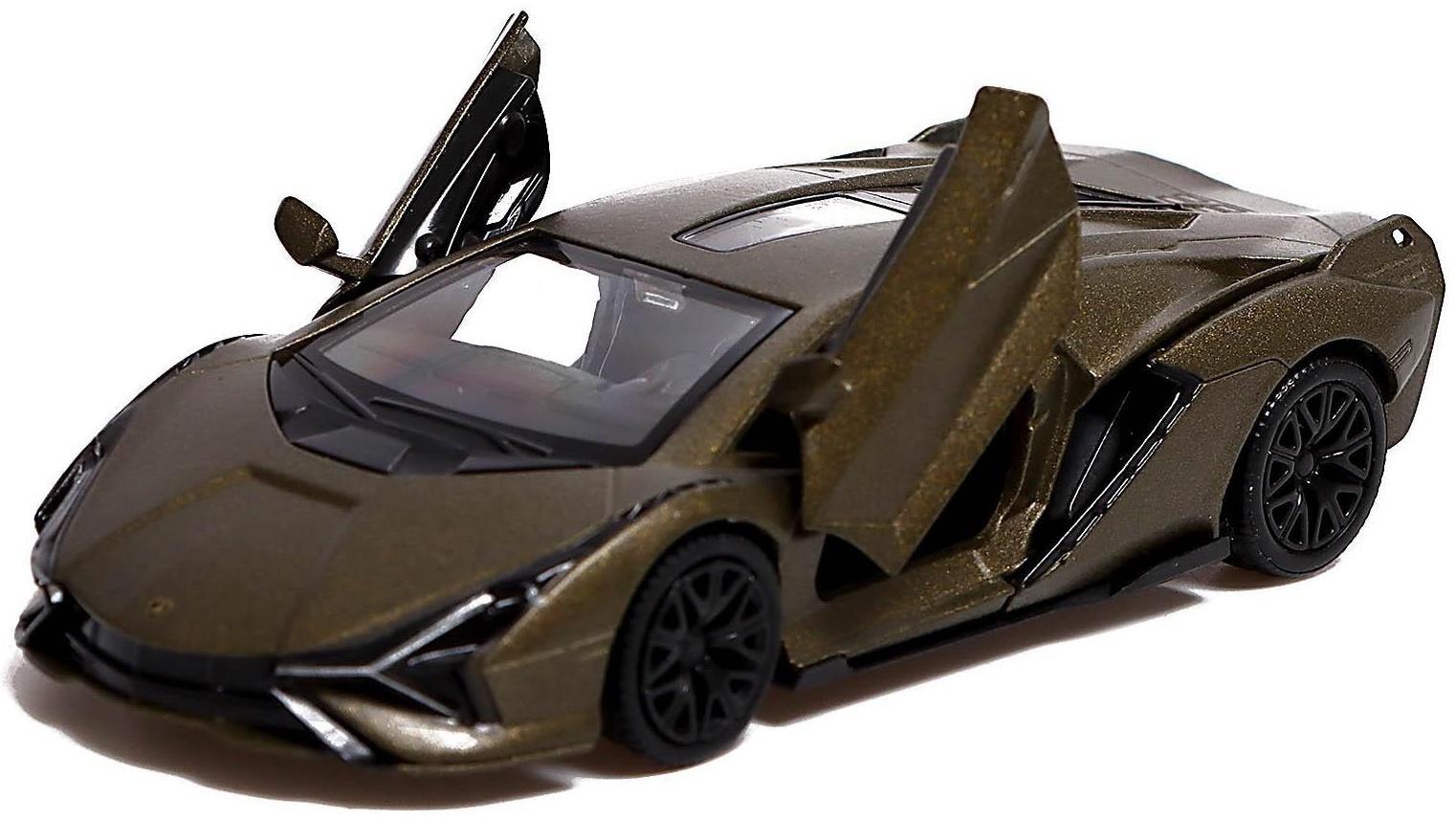 Машина металлическая LAMBORGHINI Sian FKP 37, 1:32, открываются двери, инерция, цвет зелёный