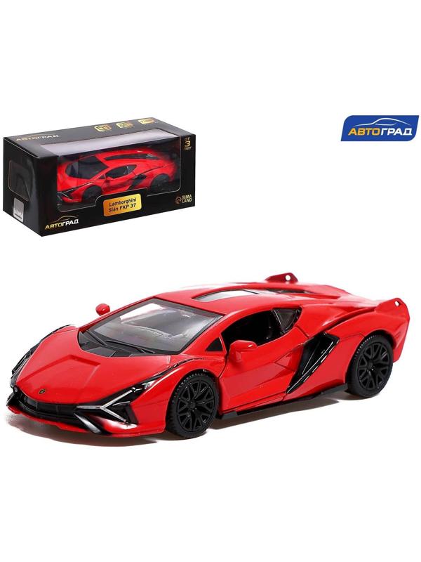 Машина металлическая LAMBORGHINI Sian FKP 37, 1:32, открываются двери, инерция, цвет красный