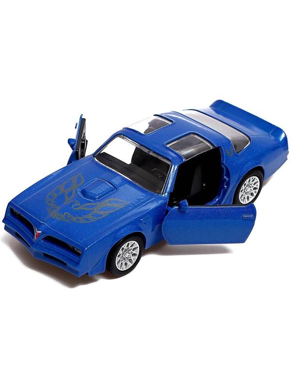 Машина металлическая PONTIAC FIREBIRD, 1:32, открываются двери, инерция, цвет синий