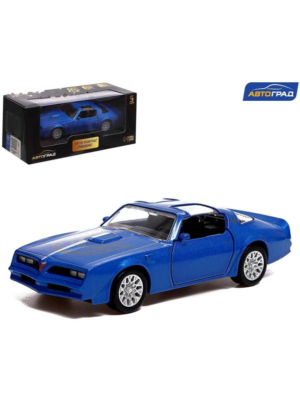 Машина металлическая PONTIAC FIREBIRD, 1:32, открываются двери, инерция, цвет синий