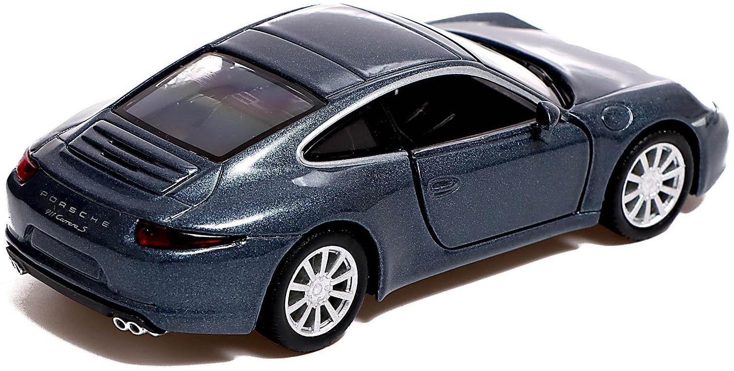 Машина металлическая PORSCHE 911 CARRERA S, 1:32, открываются двери, инерция, цвет серый