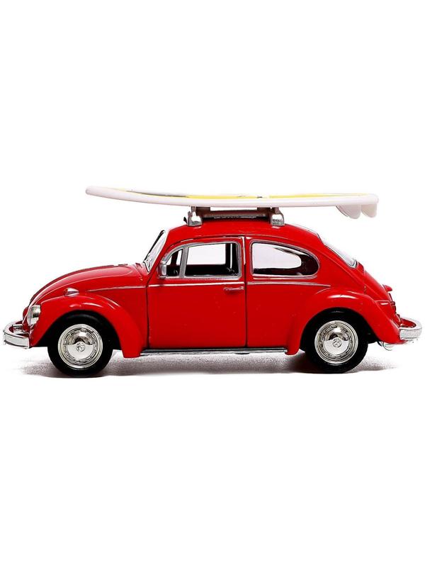Машина металлическая VOLKSWAGEN BEETLE 1967, 1:32, открываются двери, инерция, цвет красный