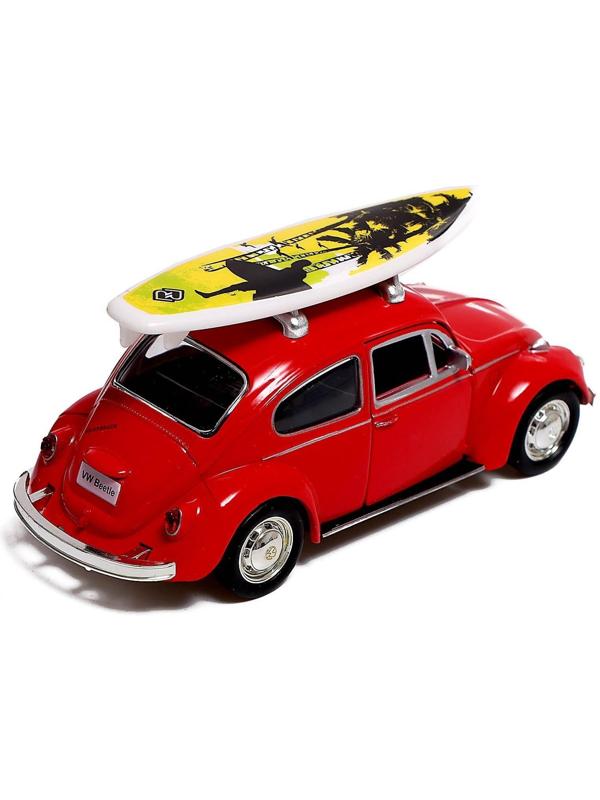 Машина металлическая VOLKSWAGEN BEETLE 1967, 1:32, открываются двери, инерция, цвет красный