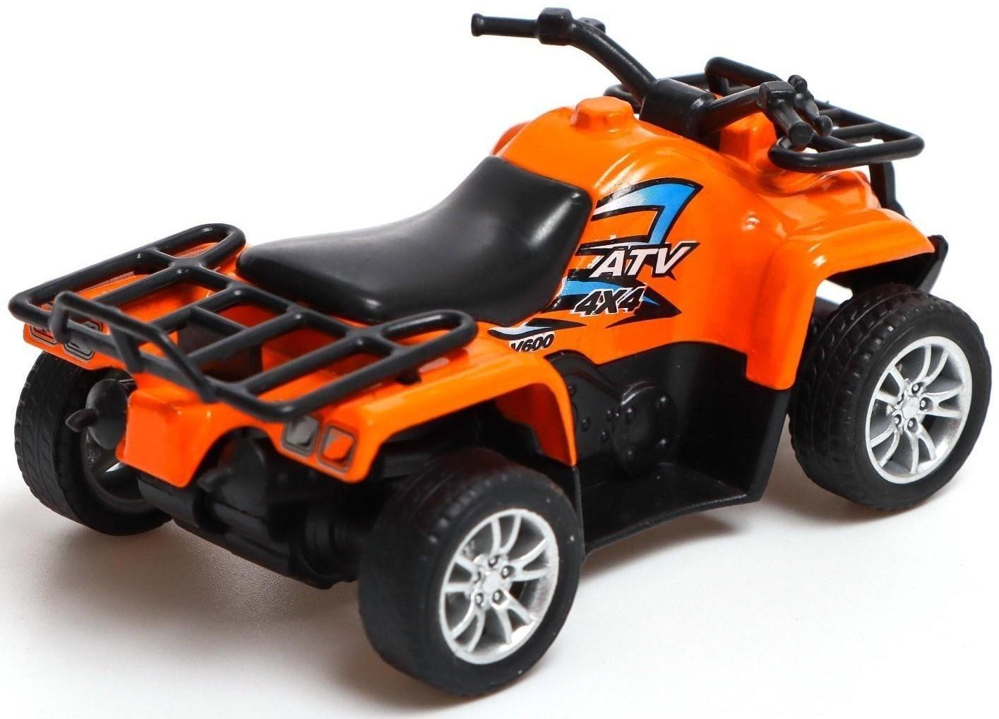 Квадроцикл металлический «Гризли», инерционный, цвет оранжевый