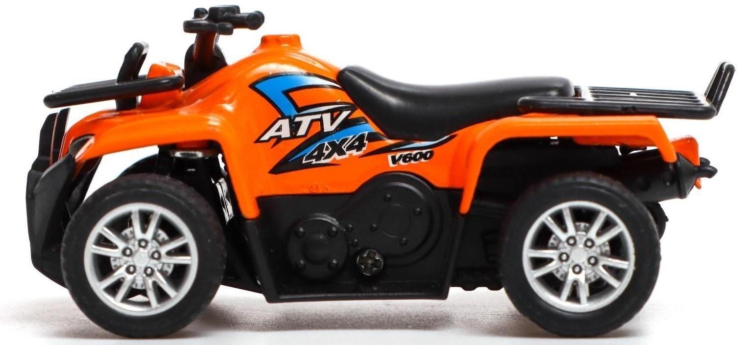 Квадроцикл металлический «Гризли», инерционный, цвет оранжевый