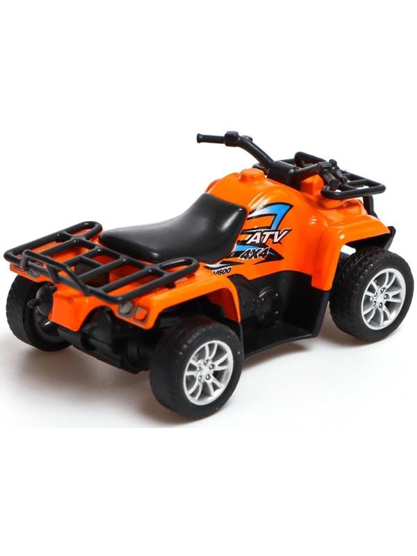 Квадроцикл металлический «Гризли», инерционный, цвет оранжевый