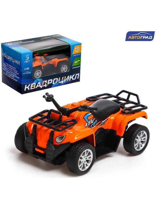 Квадроцикл металлический «Гризли», инерционный, цвет оранжевый