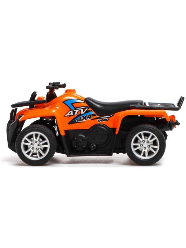Квадроцикл металлический «Гризли», инерционный, цвет оранжевый