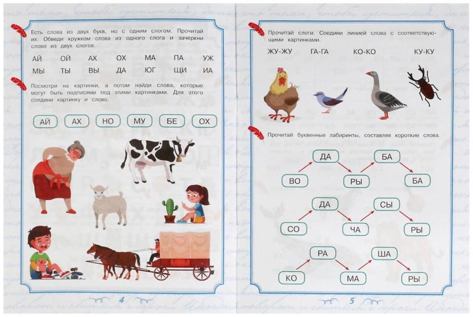 Читаем по слогам. 6-7 лет. Готовимся к школе. Школа Пушкина. 32 стр.