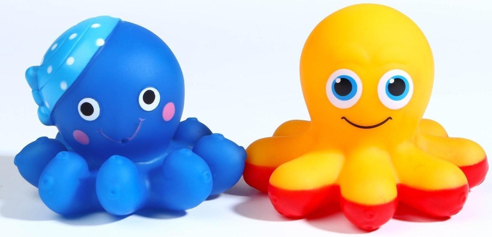 Набор игрушек для игры в ванне «Осьминоги», 2шт, с пищалками