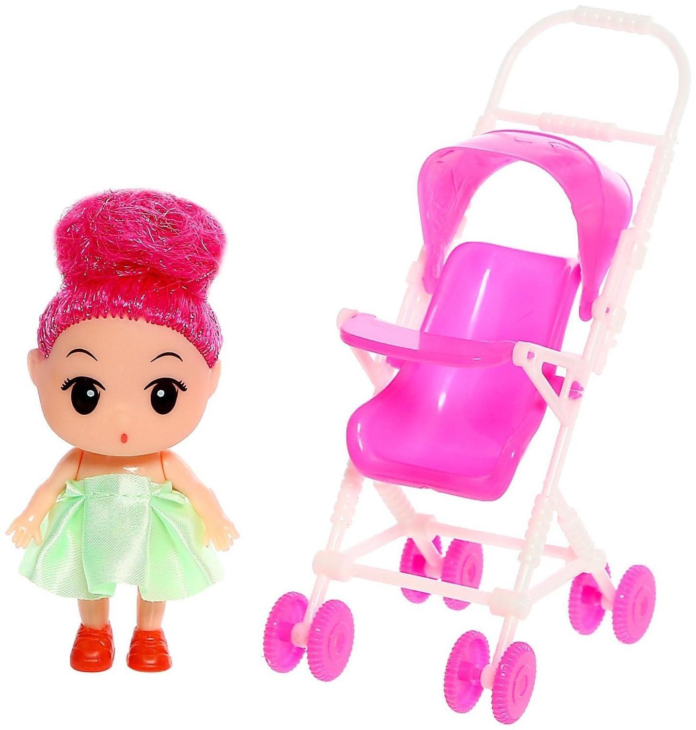 Кукла малышка «Алина» с коляской, цвета МИКС