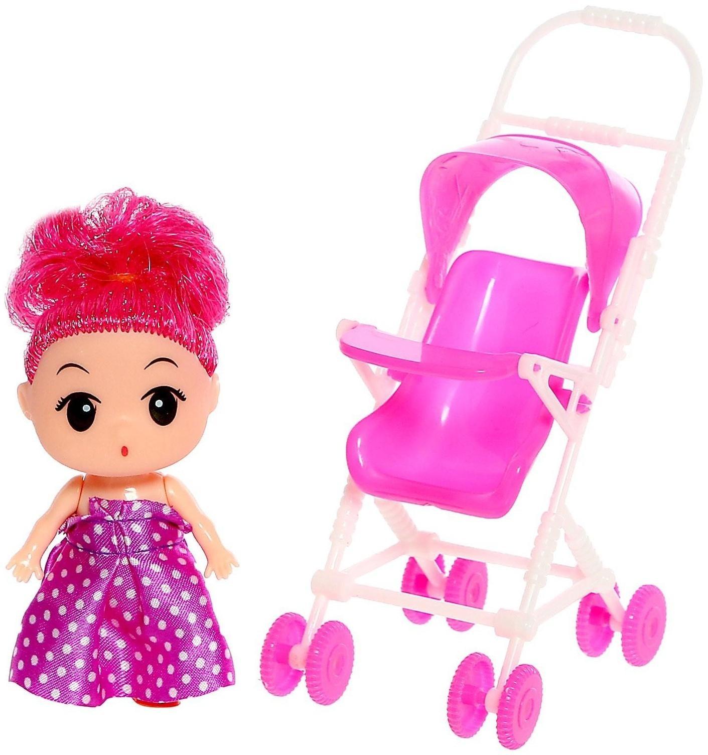 Кукла малышка «Алина» с коляской, цвета МИКС