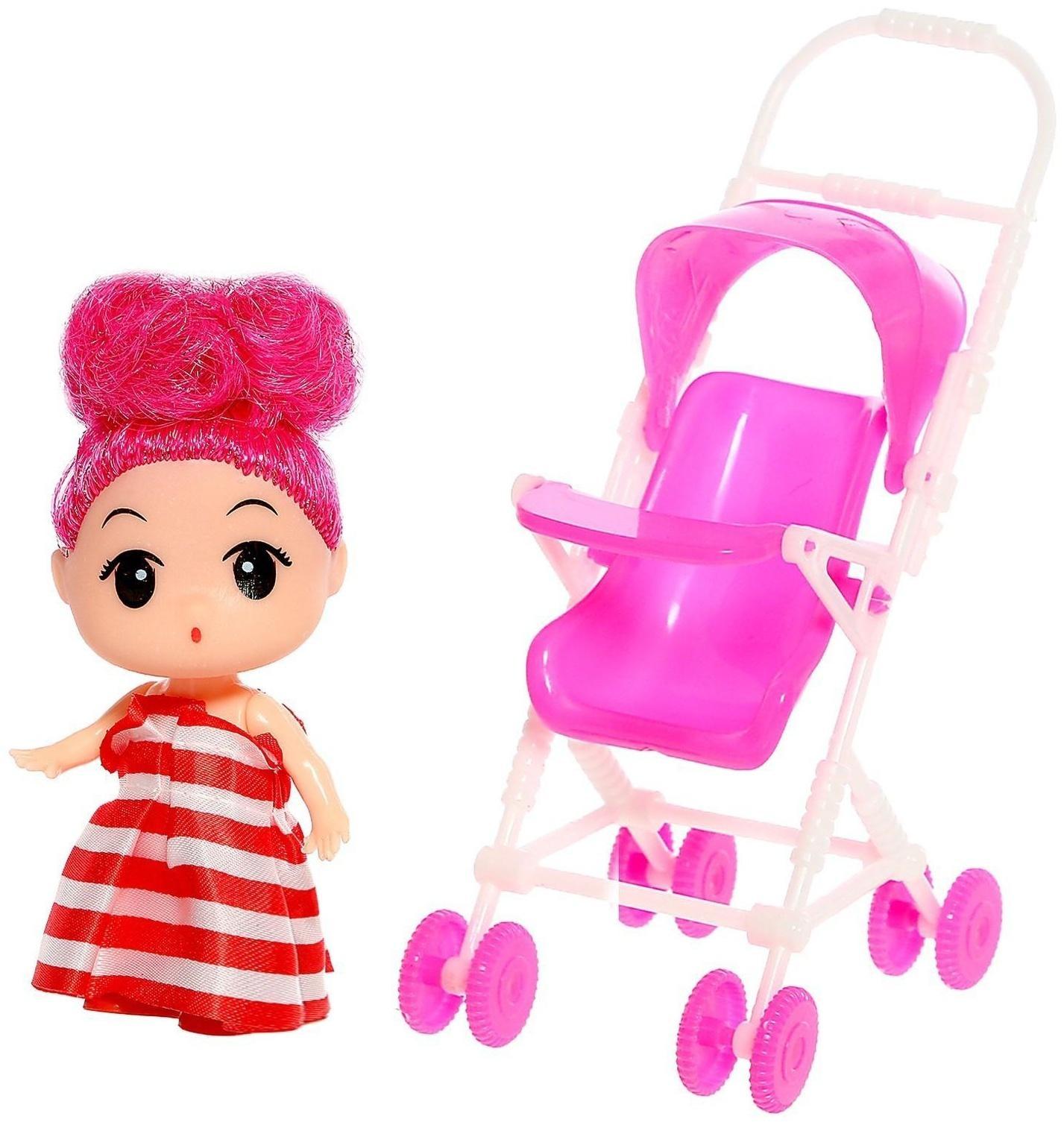 Кукла малышка «Алина» с коляской, цвета МИКС