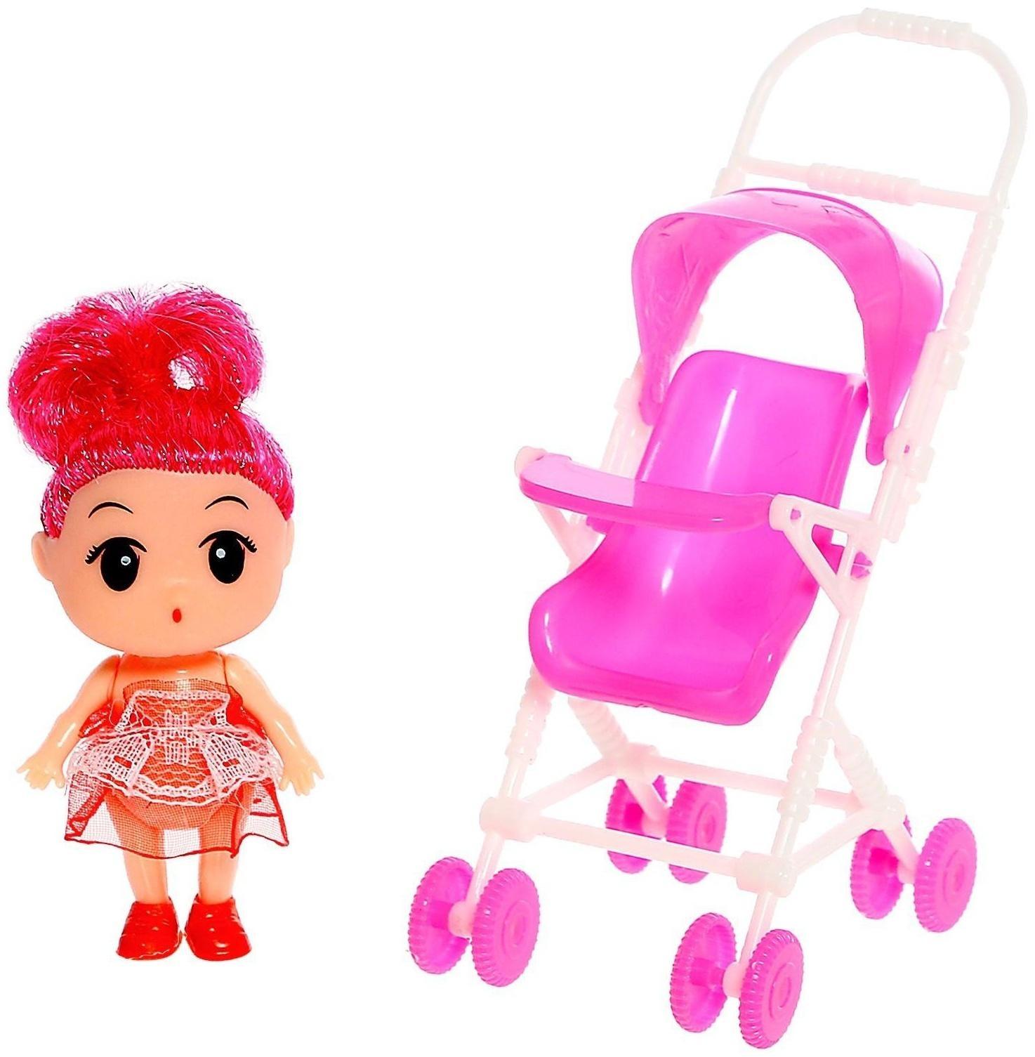 Кукла малышка «Алина» с коляской, цвета МИКС