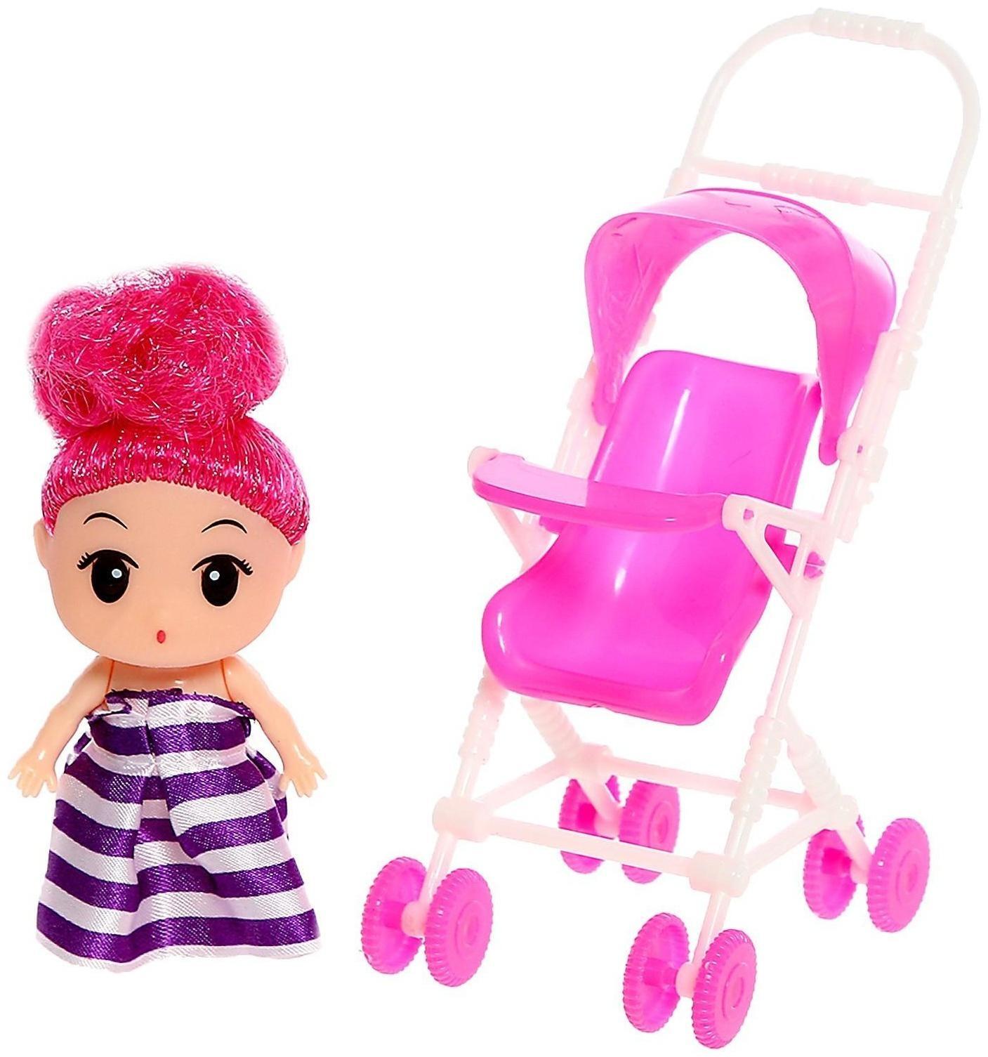 Кукла малышка «Алина» с коляской, цвета МИКС