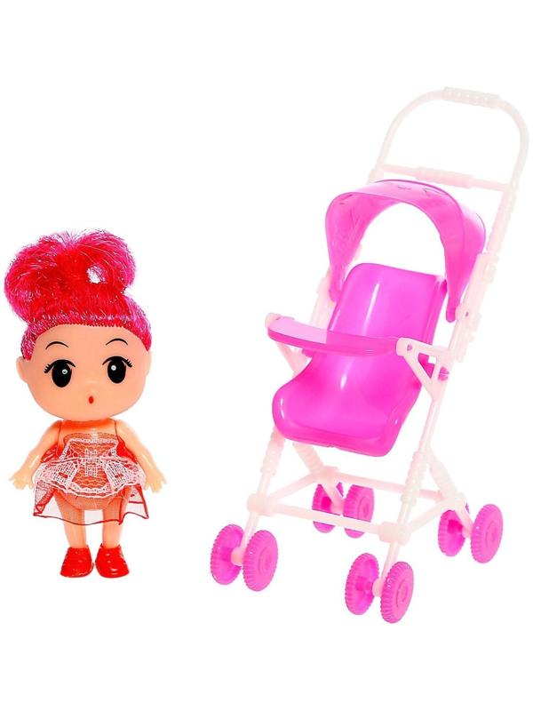 Кукла малышка «Алина» с коляской, цвета МИКС