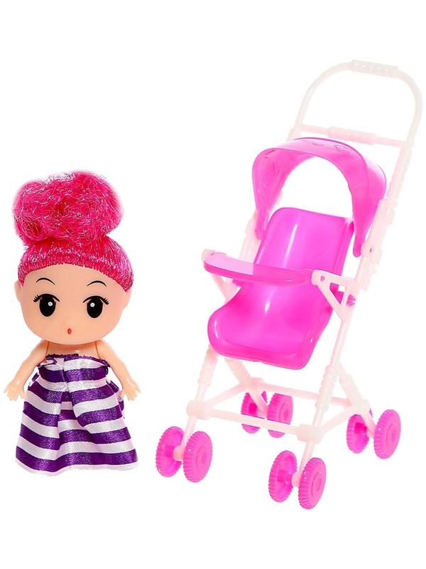 Кукла малышка «Алина» с коляской, цвета МИКС