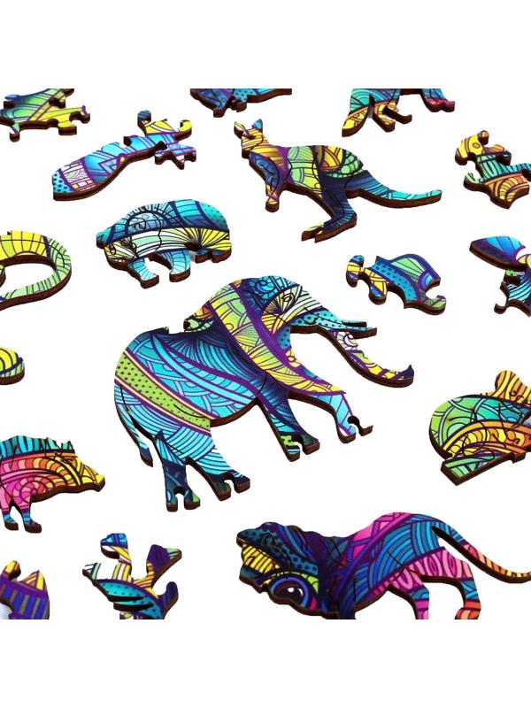 Пазл деревянный фигурный «Индийский слон»