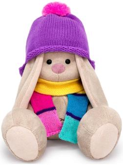 Мягкая игрушка «Зайка Ми в шапке и полосатом шарфе», 18 см