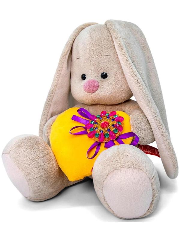 Мягкая игрушка «Зайка Ми с сердечком с брошкой», 23 см