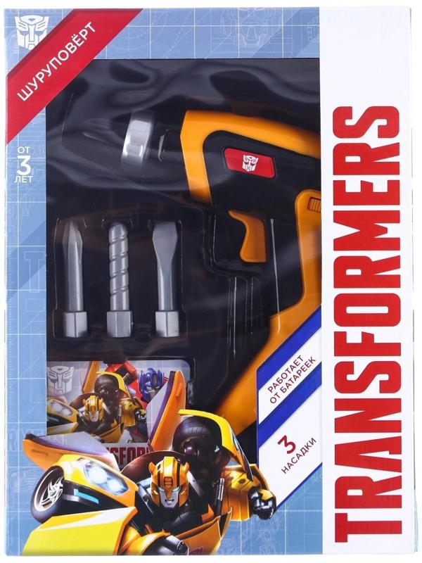 Шуруповёрт Трансформеры, 3 насадки, работает от батареек, Transformers