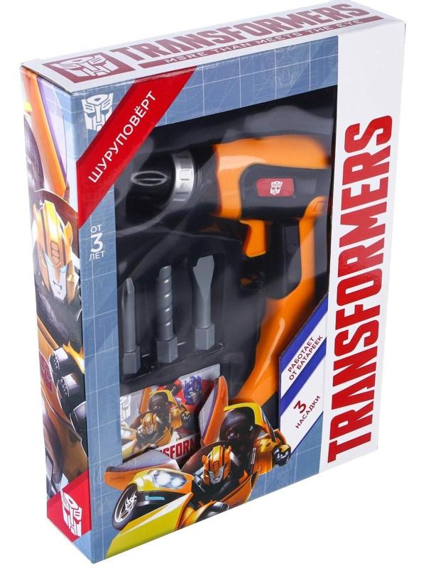 Шуруповёрт Трансформеры, 3 насадки, работает от батареек, Transformers