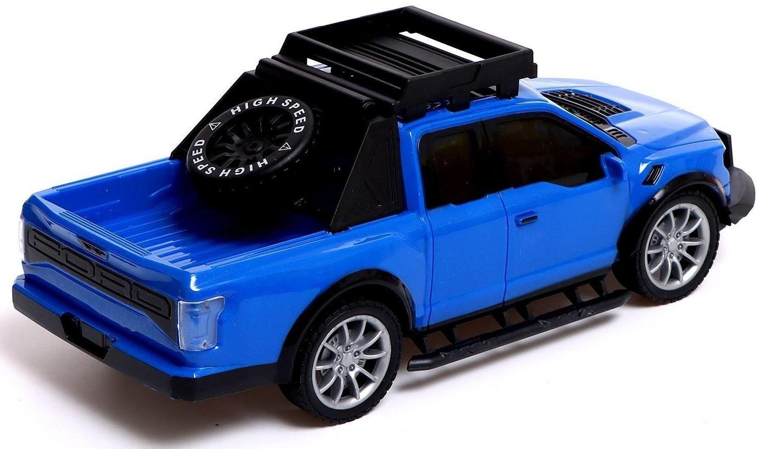 Машина радиоуправляемая RACE, 1:16, педали и руль, работает от батареек, цвет синий