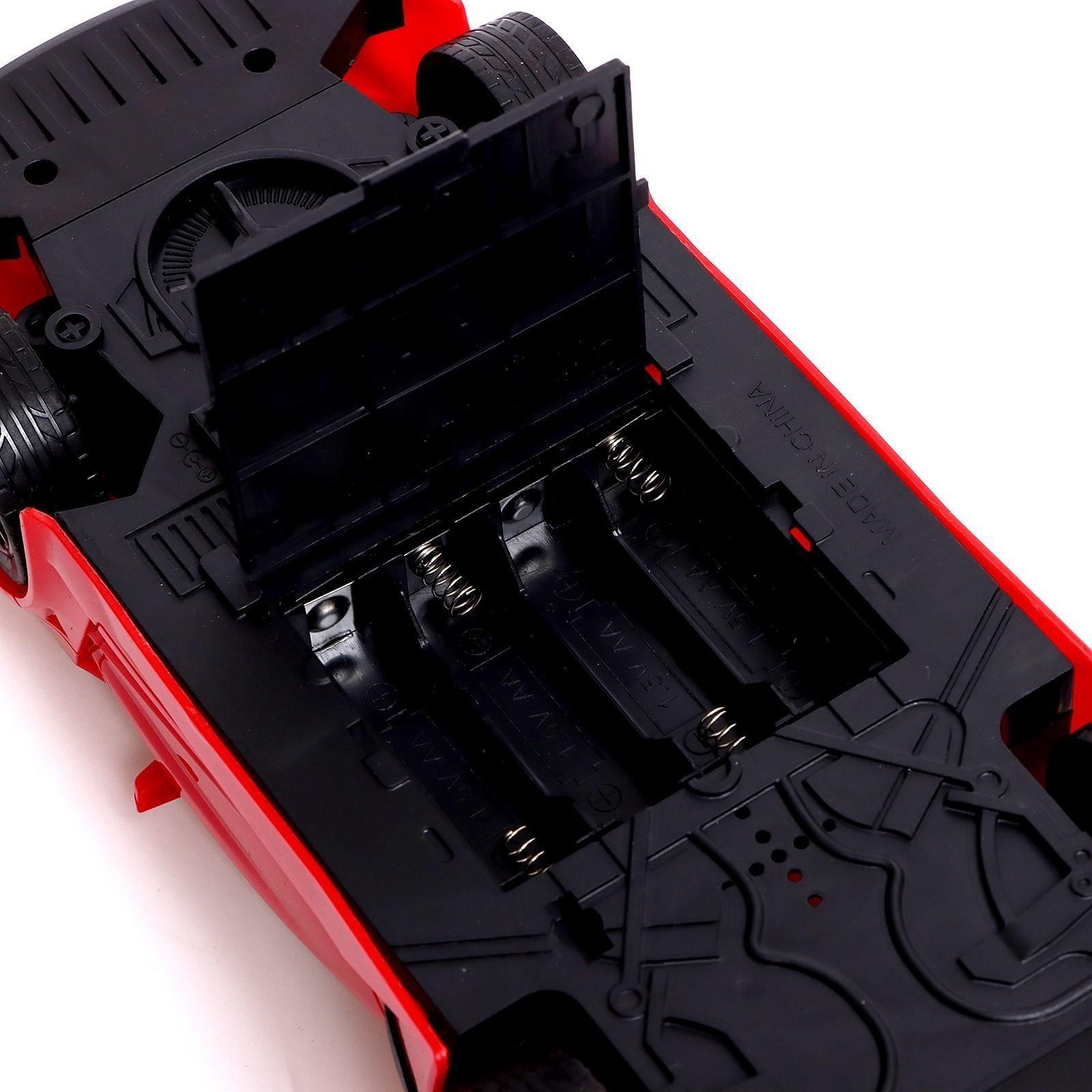 Машина радиоуправляемая RACE, 1:16, педали и руль, работает от батареек, цвет красный