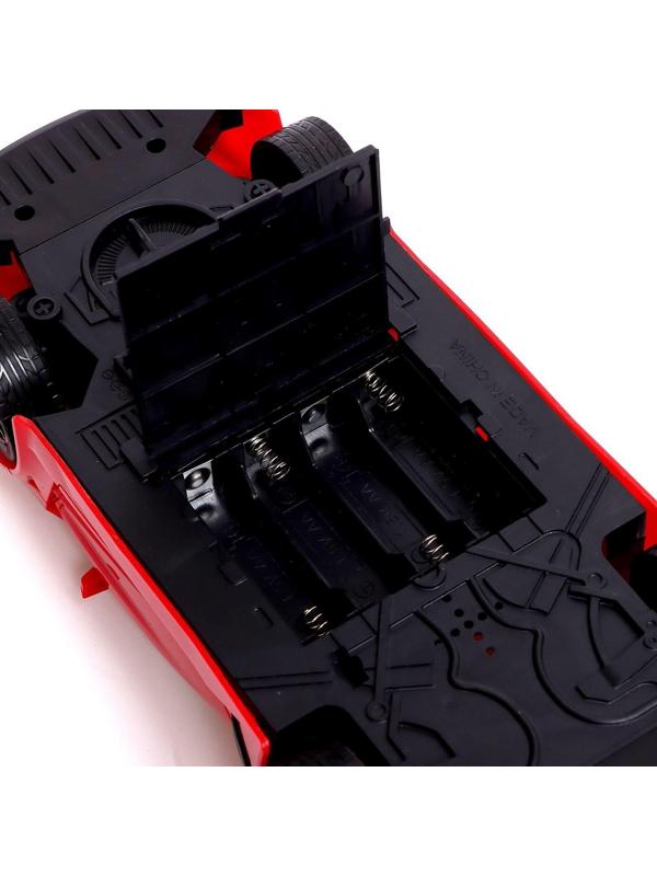 Машина радиоуправляемая RACE, 1:16, педали и руль, работает от батареек, цвет красный