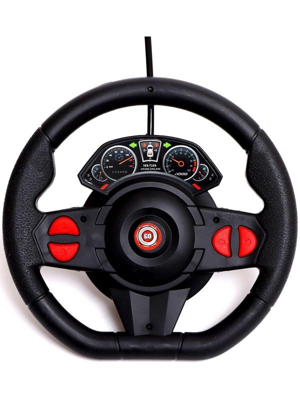 Машина радиоуправляемая RACE, 1:16, педали и руль, работает от батареек, цвет красный