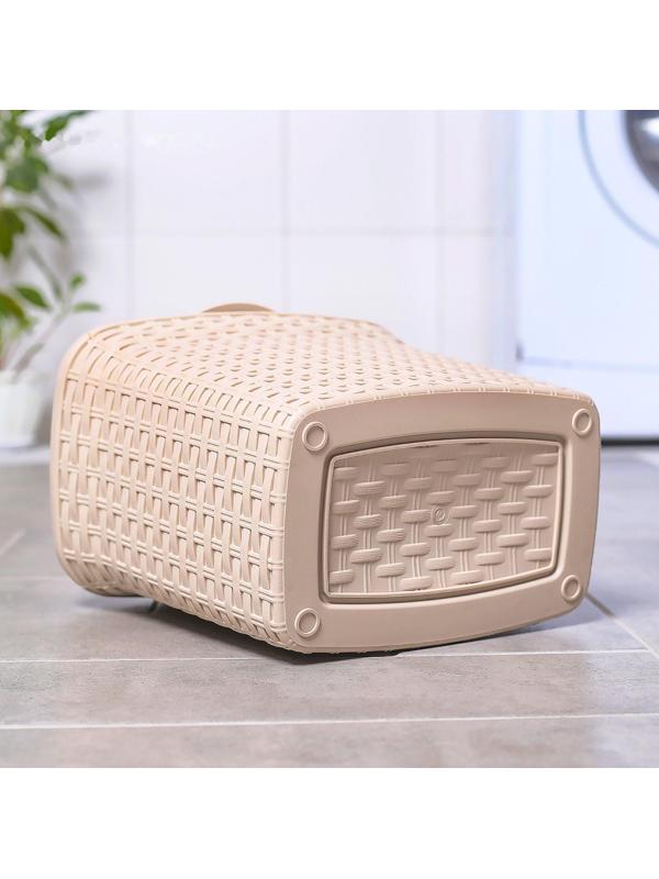 Контейнер для стирального порошка «Ротанг», 10 л, цвет латте