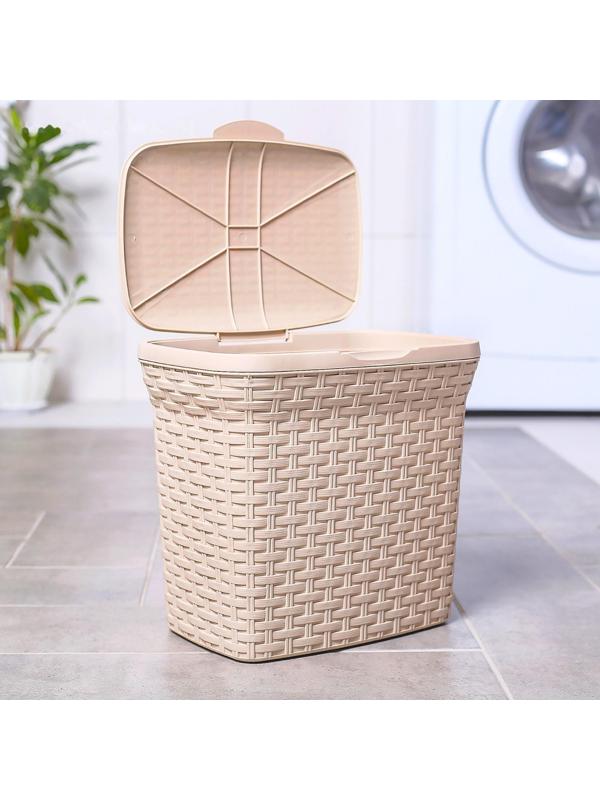 Контейнер для стирального порошка «Ротанг», 10 л, цвет латте