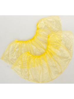 Бахилы эконом, 25 пар, прочные, жёлтые, 400 x 120мм., 14 мкм., 1,5 г