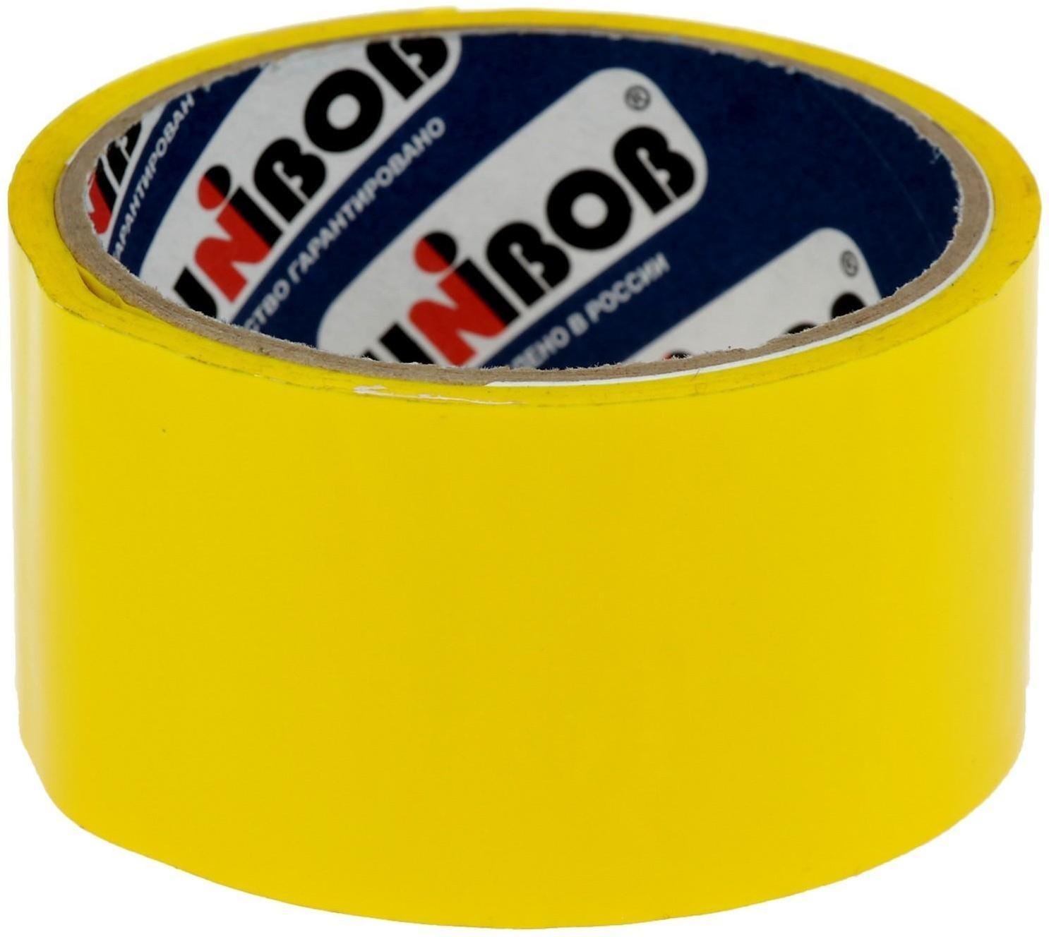 Клейкая лента упаковочная 48 мм х 24 м, 45 мкм UNIBOB (желтая)