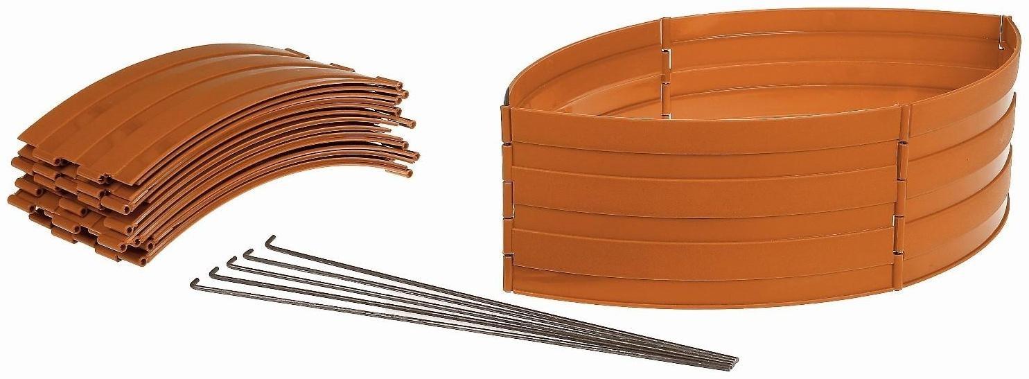 Клумба пластиковая, 15 × 540 см, 18 секций, коричневая, «Конструктор»