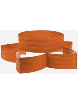 Клумба пластиковая, 15 × 540 см, 18 секций, коричневая, «Конструктор»