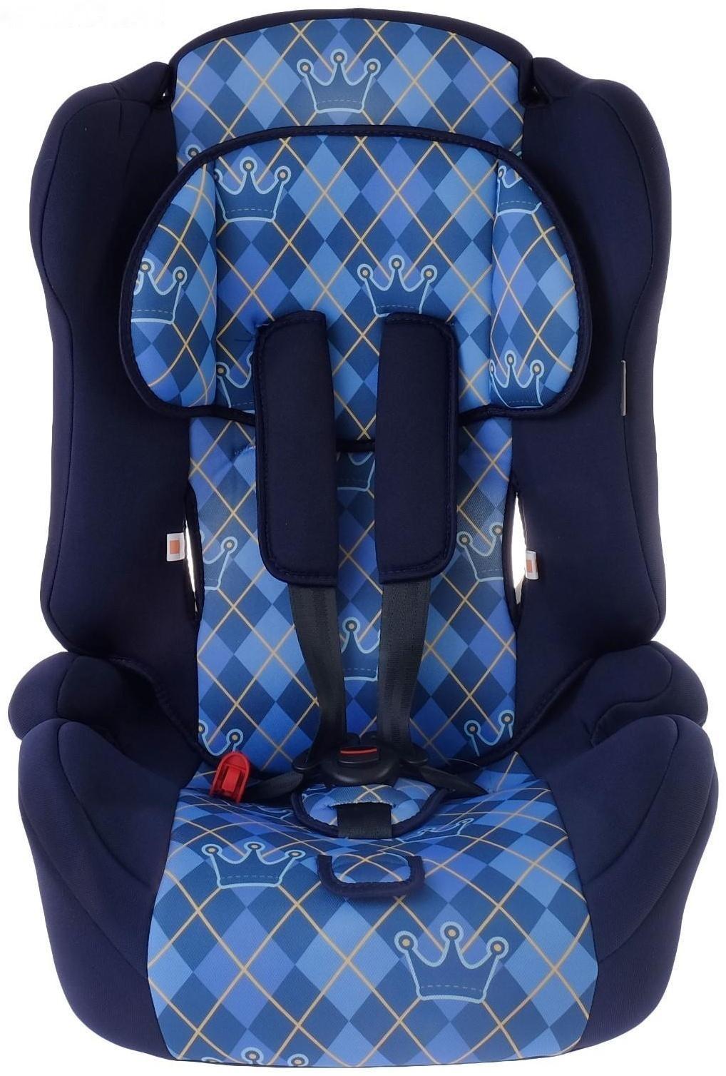 Автокресло-бустер Multi, группа 1-2-3, цвет синий «Клетка»