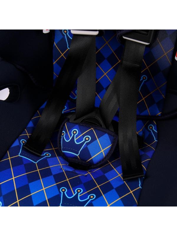 Автокресло-бустер Multi, группа 1-2-3, цвет синий «Клетка»