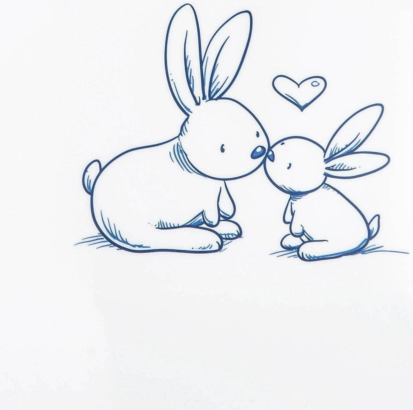 Ванна детская «Кролики» со сливом, 102 cм, цвет белый