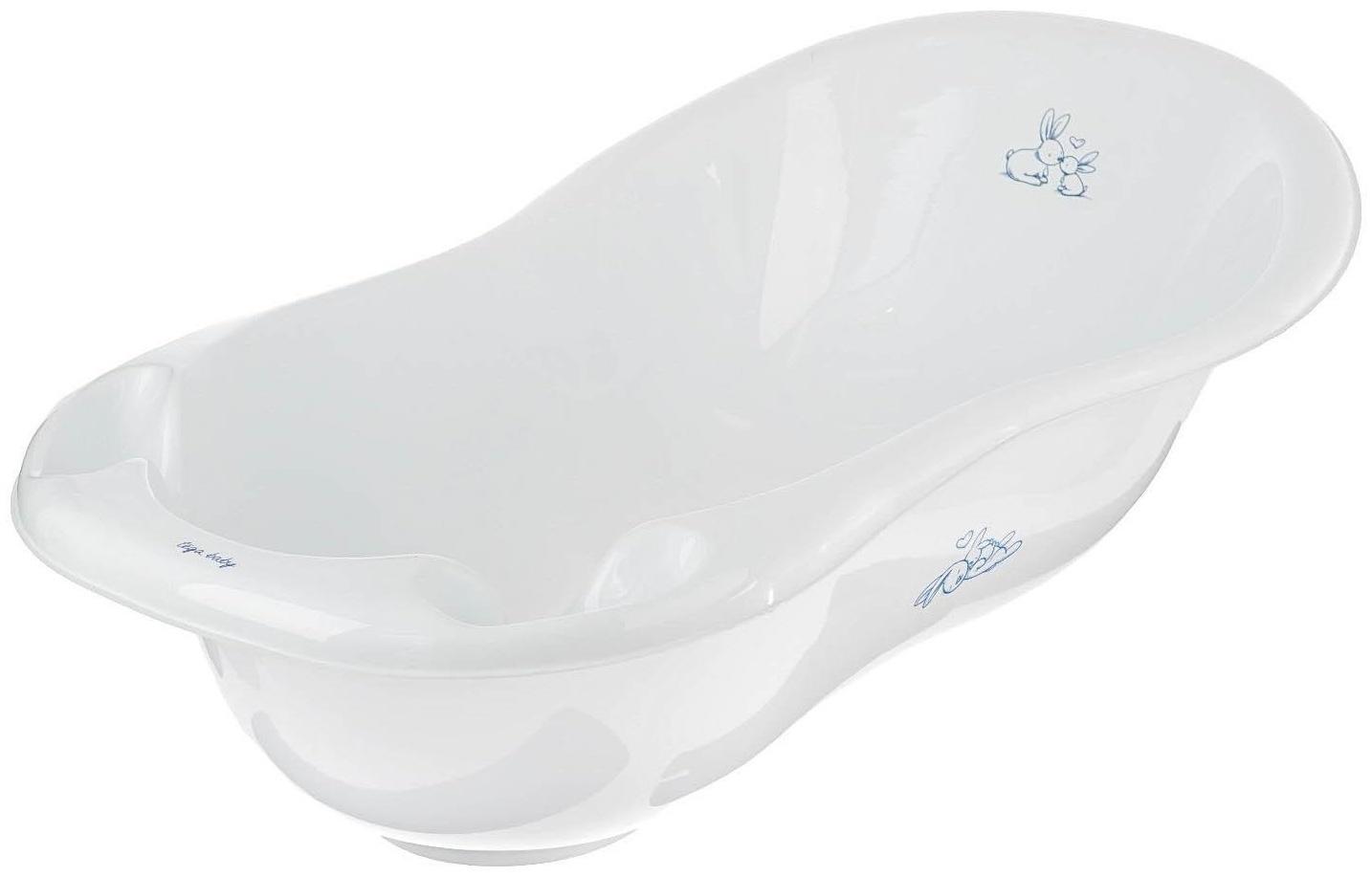 Ванна детская «Кролики» со сливом, 102 cм, цвет белый