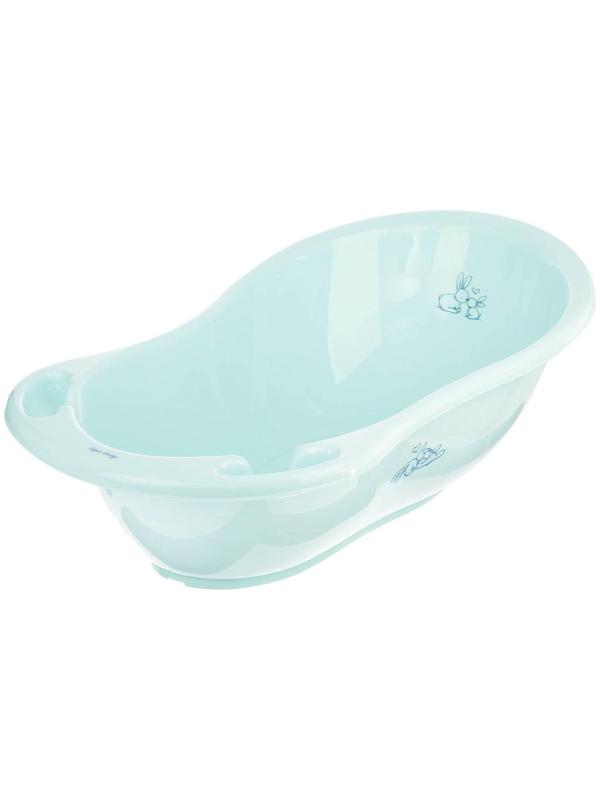 Ванна детская «Кролики» со сливом, 86 см, цвет бирюзовый