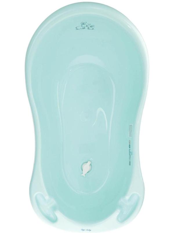 Ванна детская «Кролики» со сливом, 86 см, цвет бирюзовый