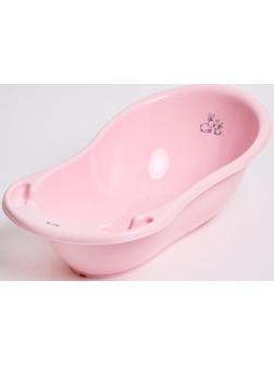 Ванна детская «Кролики» со сливом, 86 см, цвет розовый