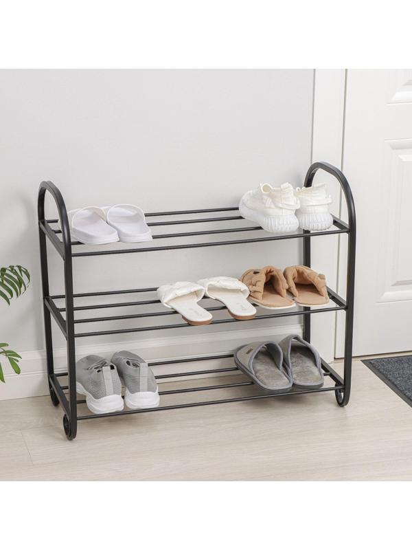 Подставка для обуви «Лиза», 3 яруса, 70×30×55 см, цвет чёрный