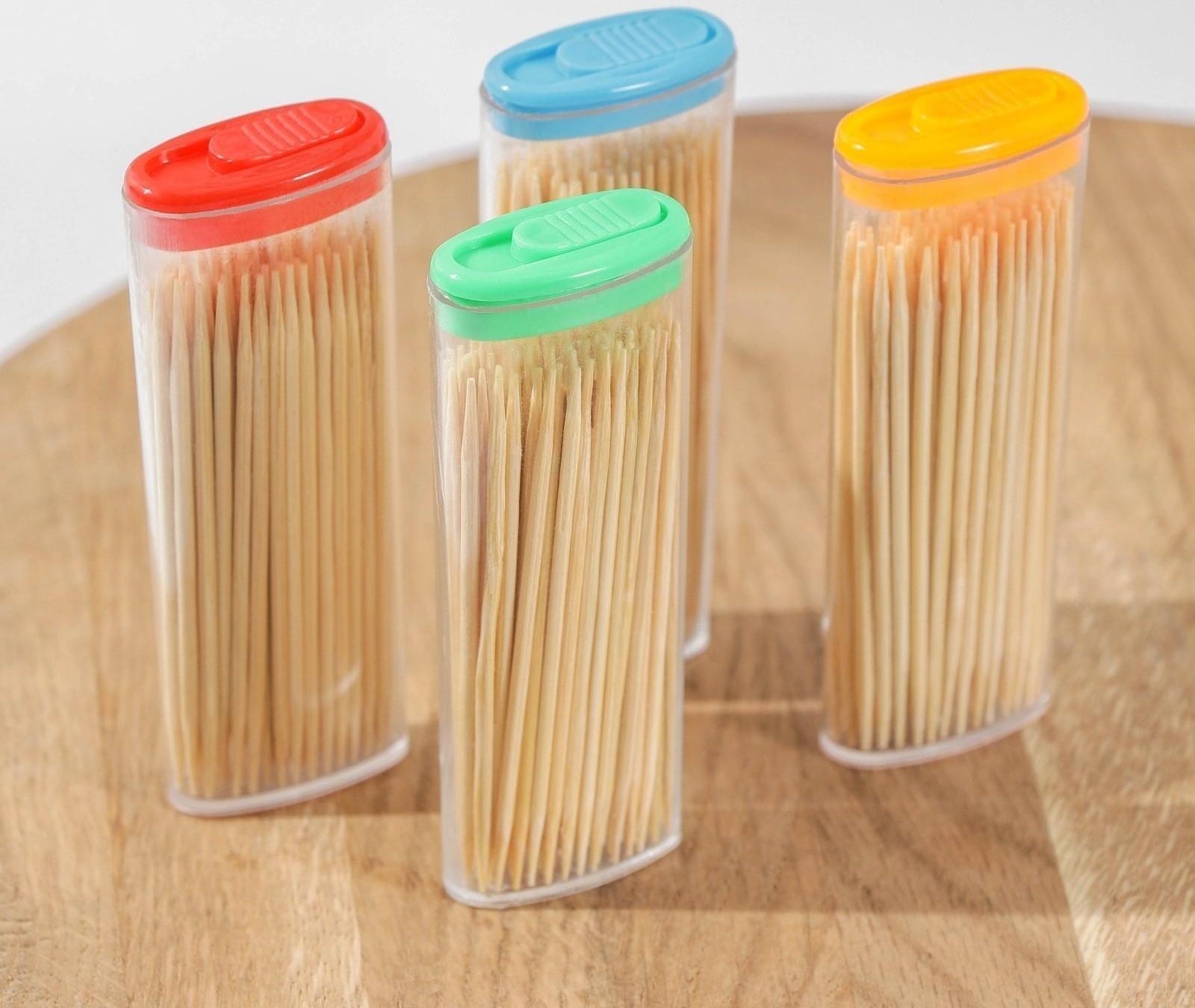 Зубочистки, 70-80 шт, цвет МИКС