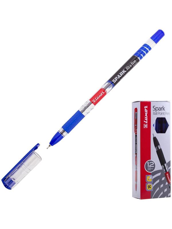 Ручка шариковая Luxor 1597 Spark, узел 0.7 мм, грип, синяя
